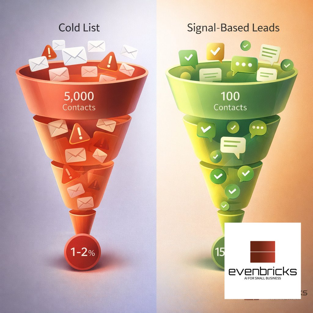 AI marketing for small business - lead generation funnel diagram by Evenbricks